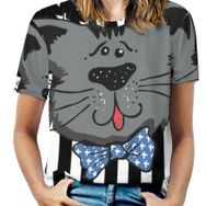 AILLOSA FLAG-05 Tamamı Baskılı Kısa Kollu Yuvarlak Yaka Kadın T-shirt