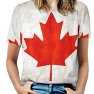 AILLOSA FLAG-100 Tamamı Baskılı Kısa Kollu Yuvarlak Yaka Kadın T-shirt