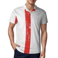 AILLOSA FLAG-101 3D Baskılı Desen Kısa Kollu Polo Yaka Erkek T-shirt