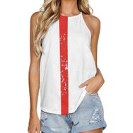 AILLOSA FLAG-101 Yuvarlak Yaka Kolsuz Kadın T-shirt