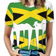 AILLOSA FLAG-105 Tamamı Baskılı Kısa Kollu Yuvarlak Yaka Kadın T-shirt