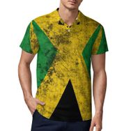 AILLOSA FLAG-106 3D Baskılı Desen Kısa Kollu Polo Yaka Erkek T-shirt