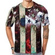 AILLOSA Flag-108 Baskılı Desenli Kısa Kollu Unisex T-shirt