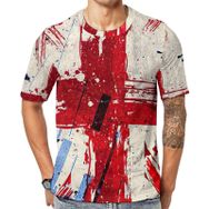 AILLOSA Flag-112 Baskılı Desenli Kısa Kollu Unisex T-shirt