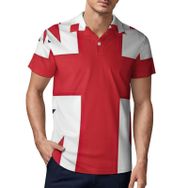 AILLOSA FLAG-114 3D Baskılı Desen Kısa Kollu Polo Yaka Erkek T-shirt