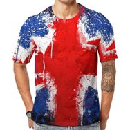 AILLOSA Flag-114 Baskılı Desenli Kısa Kollu Unisex T-shirt