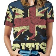 AILLOSA FLAG-117 Tamamı Baskılı Kısa Kollu Yuvarlak Yaka Kadın T-shirt