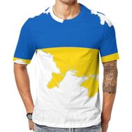 AILLOSA Flag-119 Baskılı Desenli Kısa Kollu Unisex T-shirt