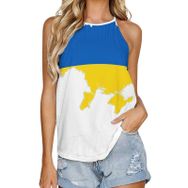 AILLOSA FLAG-119 Yuvarlak Yaka Kolsuz Kadın T-shirt