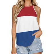 AILLOSA FLAG-12 Yuvarlak Yaka Kolsuz Kadın T-shirt