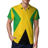 AILLOSA FLAG-120 3D Baskılı Desen Kısa Kollu Polo Yaka Erkek T-shirt