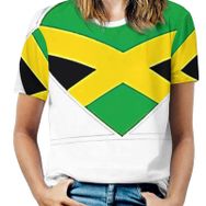 AILLOSA FLAG-120 Tamamı Baskılı Kısa Kollu Yuvarlak Yaka Kadın T-shirt