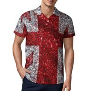 AILLOSA FLAG-122 3D Baskılı Desen Kısa Kollu Polo Yaka Erkek T-shirt