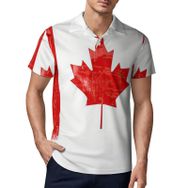 AILLOSA FLAG-126 3D Baskılı Desen Kısa Kollu Polo Yaka Erkek T-shirt