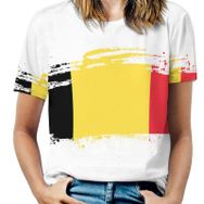 AILLOSA FLAG-127 Tamamı Baskılı Kısa Kollu Yuvarlak Yaka Kadın T-shirt
