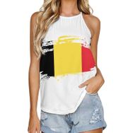 AILLOSA FLAG-127 Yuvarlak Yaka Kolsuz Kadın T-shirt