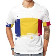 AILLOSA Flag-128 Baskılı Desenli Kısa Kollu Unisex T-shirt