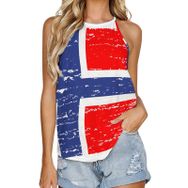 AILLOSA FLAG-129 Yuvarlak Yaka Kolsuz Kadın T-shirt