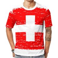 AILLOSA Flag-130 Baskılı Desenli Kısa Kollu Unisex T-shirt