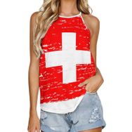 AILLOSA FLAG-130 Yuvarlak Yaka Kolsuz Kadın T-shirt