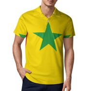 AILLOSA FLAG-132 3D Baskılı Desen Kısa Kollu Polo Yaka Erkek T-shirt