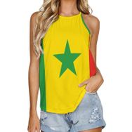 AILLOSA FLAG-132 Yuvarlak Yaka Kolsuz Kadın T-shirt