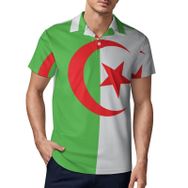 AILLOSA FLAG-133 3D Baskılı Desen Kısa Kollu Polo Yaka Erkek T-shirt