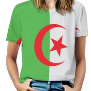 AILLOSA FLAG-133 Tamamı Baskılı Kısa Kollu Yuvarlak Yaka Kadın T-shirt
