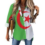 AILLOSA FLAG-133 V Yaka Bol Kesim Rahat Kadın Gömlek