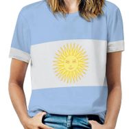 AILLOSA FLAG-134 Tamamı Baskılı Kısa Kollu Yuvarlak Yaka Kadın T-shirt