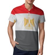 AILLOSA FLAG-135 3D Baskılı Desen Kısa Kollu Polo Yaka Erkek T-shirt