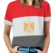 AILLOSA FLAG-135 Tamamı Baskılı Kısa Kollu Yuvarlak Yaka Kadın T-shirt
