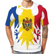 AILLOSA Flag-136 Baskılı Desenli Kısa Kollu Unisex T-shirt