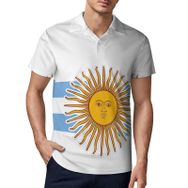 AILLOSA FLAG-137 3D Baskılı Desen Kısa Kollu Polo Yaka Erkek T-shirt
