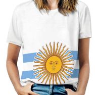 AILLOSA FLAG-137 Tamamı Baskılı Kısa Kollu Yuvarlak Yaka Kadın T-shirt
