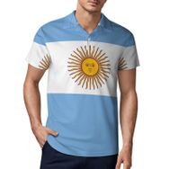 AILLOSA FLAG-138 3D Baskılı Desen Kısa Kollu Polo Yaka Erkek T-shirt