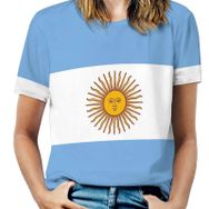 AILLOSA FLAG-138 Tamamı Baskılı Kısa Kollu Yuvarlak Yaka Kadın T-shirt