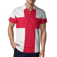 AILLOSA FLAG-140 3D Baskılı Desen Kısa Kollu Polo Yaka Erkek T-shirt