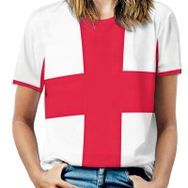 AILLOSA FLAG-140 Tamamı Baskılı Kısa Kollu Yuvarlak Yaka Kadın T-shirt