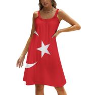 AILLOSA FLAG-141 Askılı Uzun Günlük Kadın Elbise