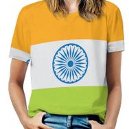 AILLOSA FLAG-142 Tamamı Baskılı Kısa Kollu Yuvarlak Yaka Kadın T-shirt