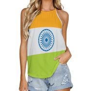 AILLOSA FLAG-142 Yuvarlak Yaka Kolsuz Kadın T-shirt
