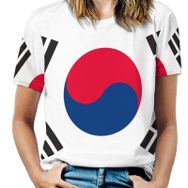 AILLOSA FLAG-143 Tamamı Baskılı Kısa Kollu Yuvarlak Yaka Kadın T-shirt