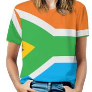 AILLOSA FLAG-144 Tamamı Baskılı Kısa Kollu Yuvarlak Yaka Kadın T-shirt