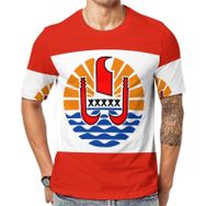 AILLOSA Flag-145 Baskılı Desenli Kısa Kollu Unisex T-shirt
