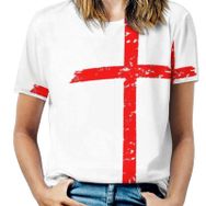AILLOSA FLAG-146 Tamamı Baskılı Kısa Kollu Yuvarlak Yaka Kadın T-shirt