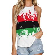 AILLOSA FLAG-147 Yuvarlak Yaka Kolsuz Kadın T-shirt