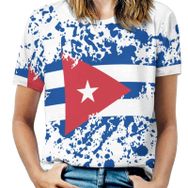 AILLOSA FLAG-148 Tamamı Baskılı Kısa Kollu Yuvarlak Yaka Kadın T-shirt