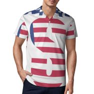 AILLOSA FLAG-15 3D Baskılı Desen Kısa Kollu Polo Yaka Erkek T-shirt