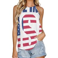 AILLOSA FLAG-15 Yuvarlak Yaka Kolsuz Kadın T-shirt